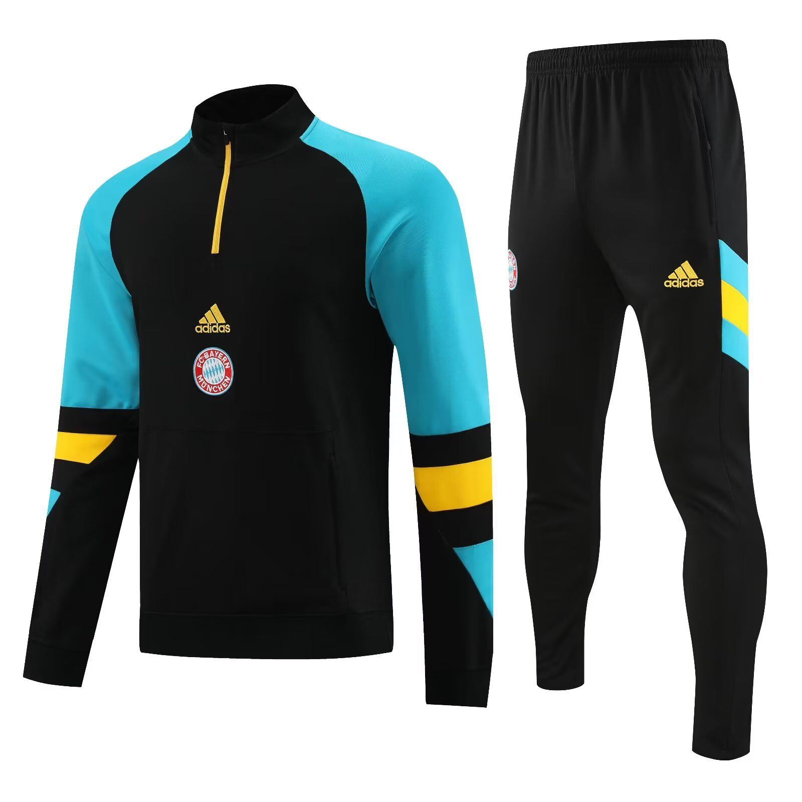 AAA Quality Bayern Munich 23/24 Tracksuit - Black/Blue/Yellow